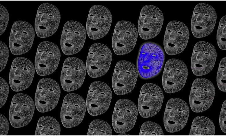 Images of masks with one highlighted