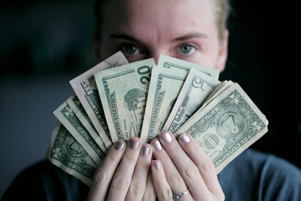 Person holding money