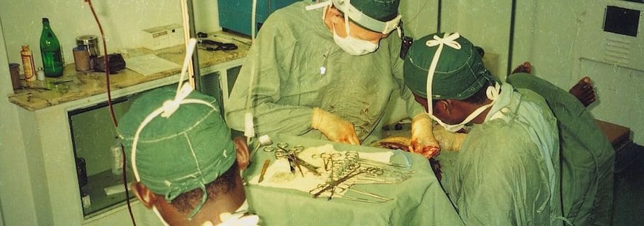 Photo of doctors operating on a patient
