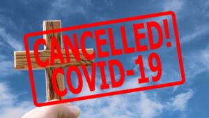 Illustration of church cancelled for COVID-19