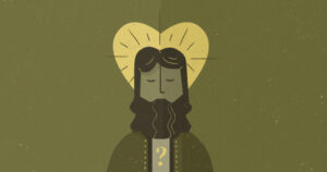 Drawing of Jesus imposed over a heart