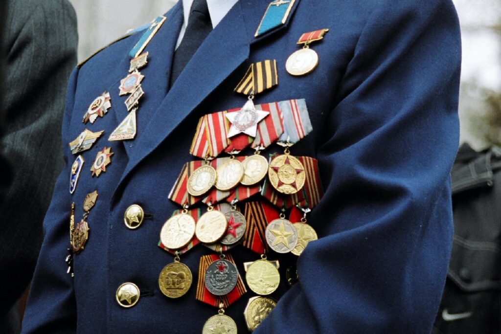 Picture of man wearing military medals
