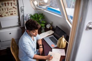 Image of man working from home