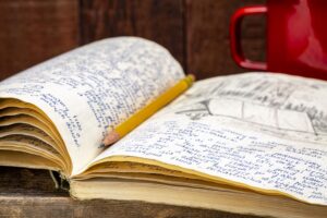 Image of an old open journal