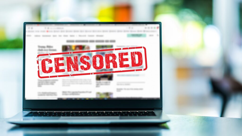 Image of censored online content