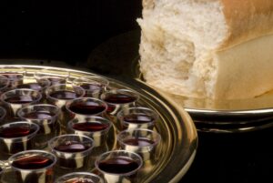 Image of communion elements of bread and wine