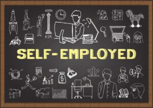 Image of a doodle of tyes of self-employement work.