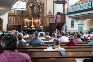 Image of a half-empty church