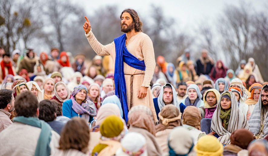 Image of Jesus delivering his famous sermon on the mount.
