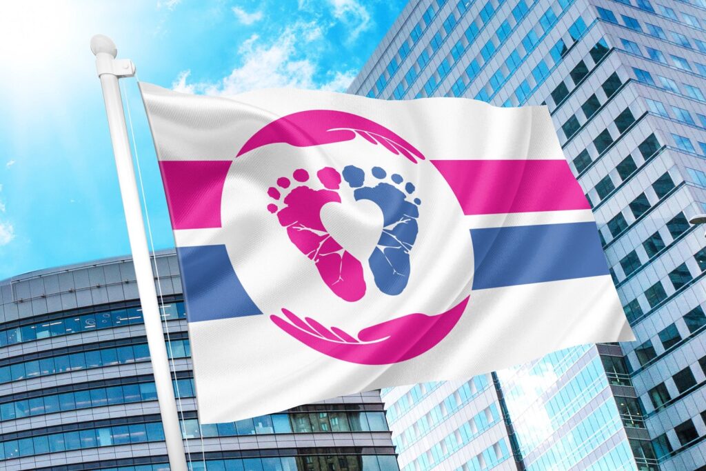 Picture of the winning design or the Pro-Life flag