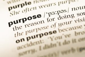 Photo of a dictionary definition for "purpose."